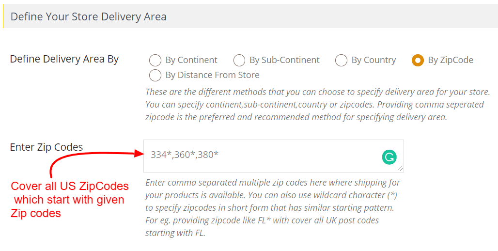 How To Use Wildcards Characters For Specifying Zipcodes Starting With Similar Numbers Woocommerce Delivery Area Pro